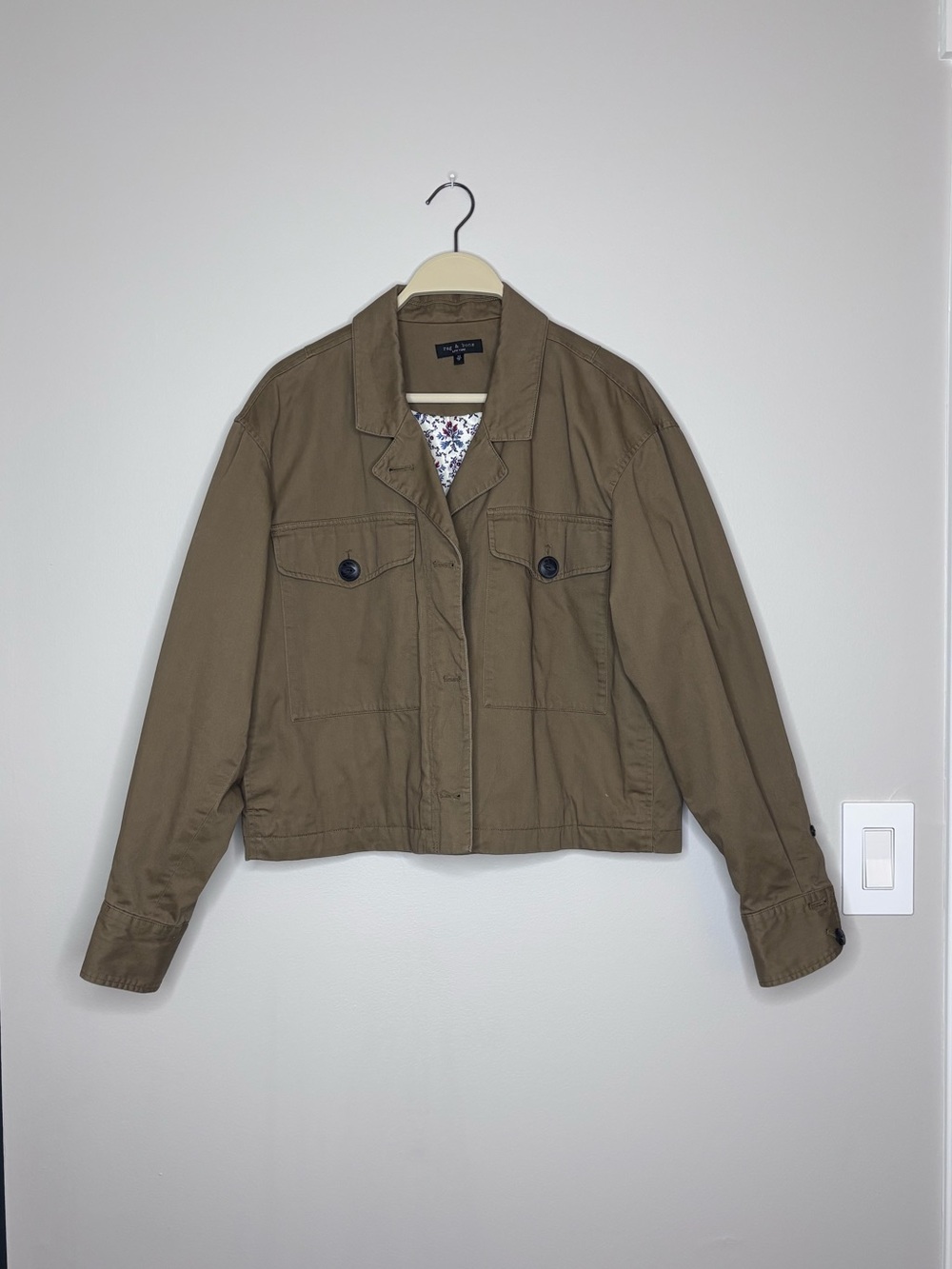 Rag & Bone Jessie Olive Green Utility Cropped Jacket